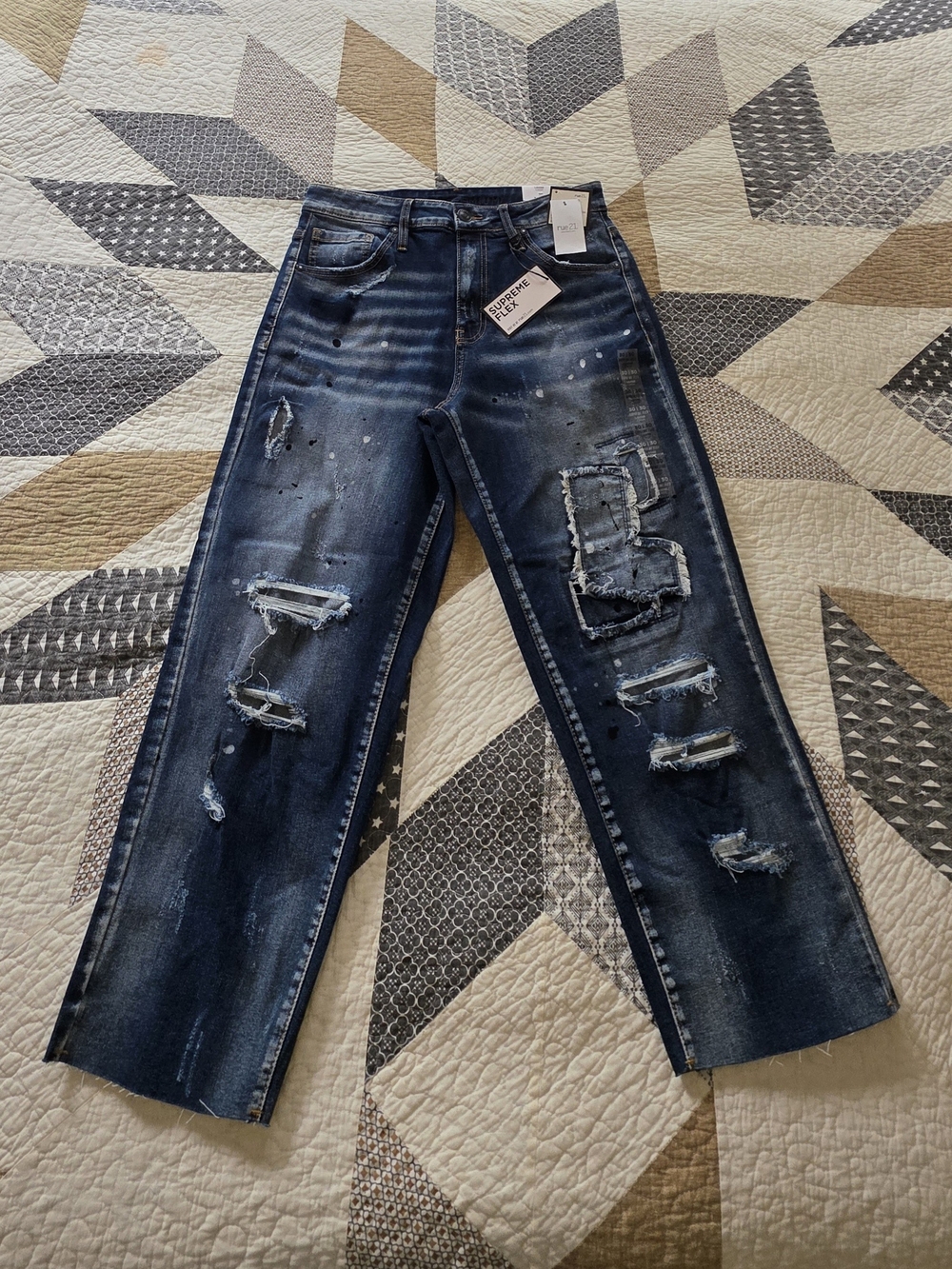 Rue21  Distressed Dark Blue Boyfriend Jeans
